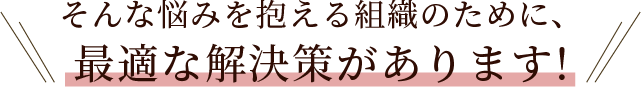 そんな悩みを抱える組織のために、最適な解決策があります!